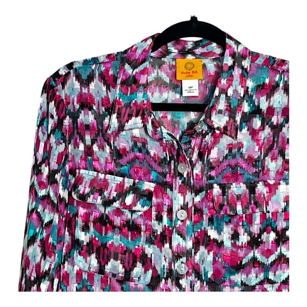 Ruby Rd Petite Abstract Print Button Front Tunic … - image 2